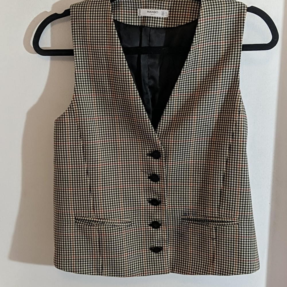 Mango Houndstooth Vest